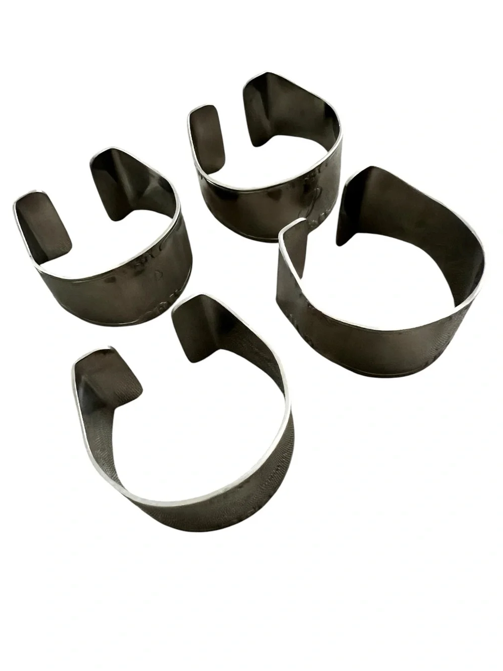 Vintage Customcraft Monogram “P” Stainless Steel Napkin Rings - Set of 4